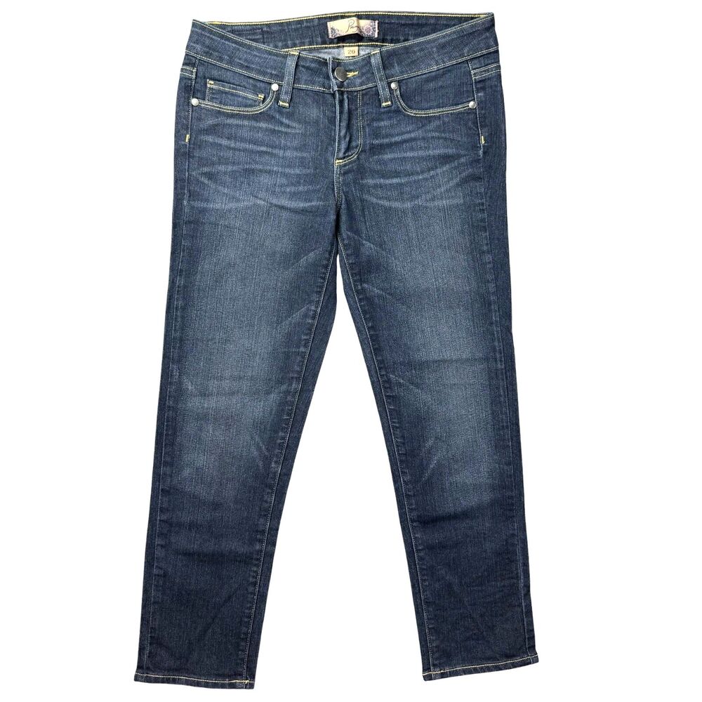 Paige Jeans Women's 26 Blue Roxie Capri Denim Dark Wash Made in USA Cotton Blend